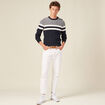 Pull manches longues bleu marine homme