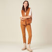 Veste droite fausse fourrure marron femme