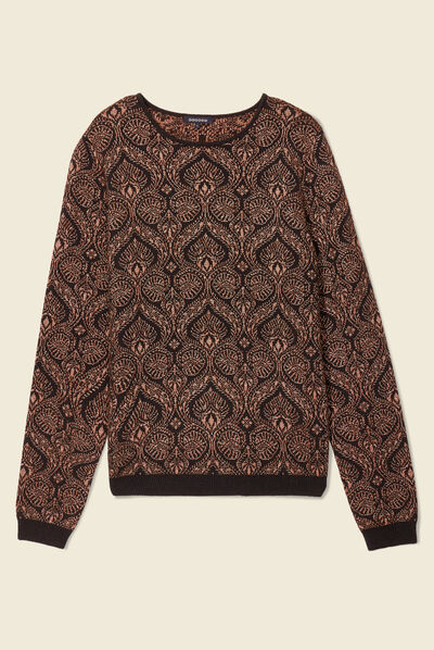 Pull manches longues rouge foncé femme