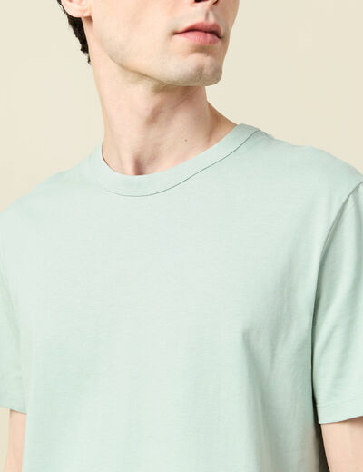 T-shirt en coton manches courtes vert pastel homme