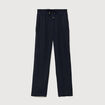 Pantalon standard fluide bleu marine femme