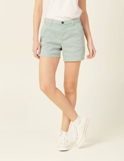 Short chino éco-responsable vert pastel femme