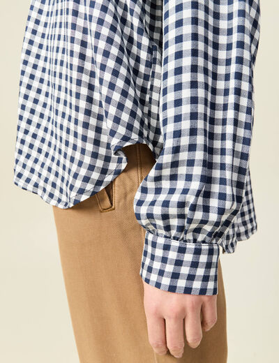 Blouse manches longues bleu marine femme