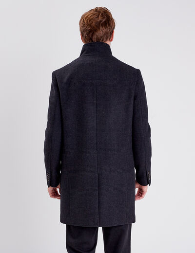 Pardessus droit boutonné gris foncé homme