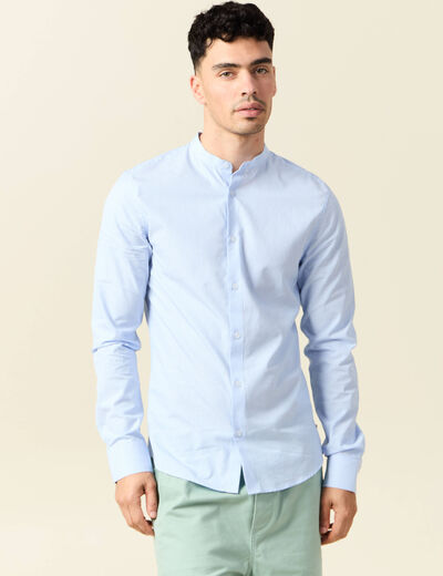 Chemise manches longues bleu ciel homme