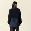 Manteau manches sherpa bleu marine femme
