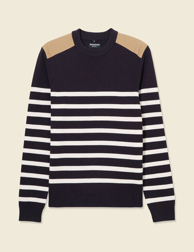Pull manches longues bleu foncé homme