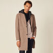 Manteau avec capuche amovible vert kaki homme
