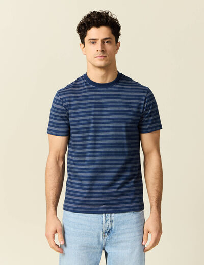 T-shirt manches courtes bleu marine homme