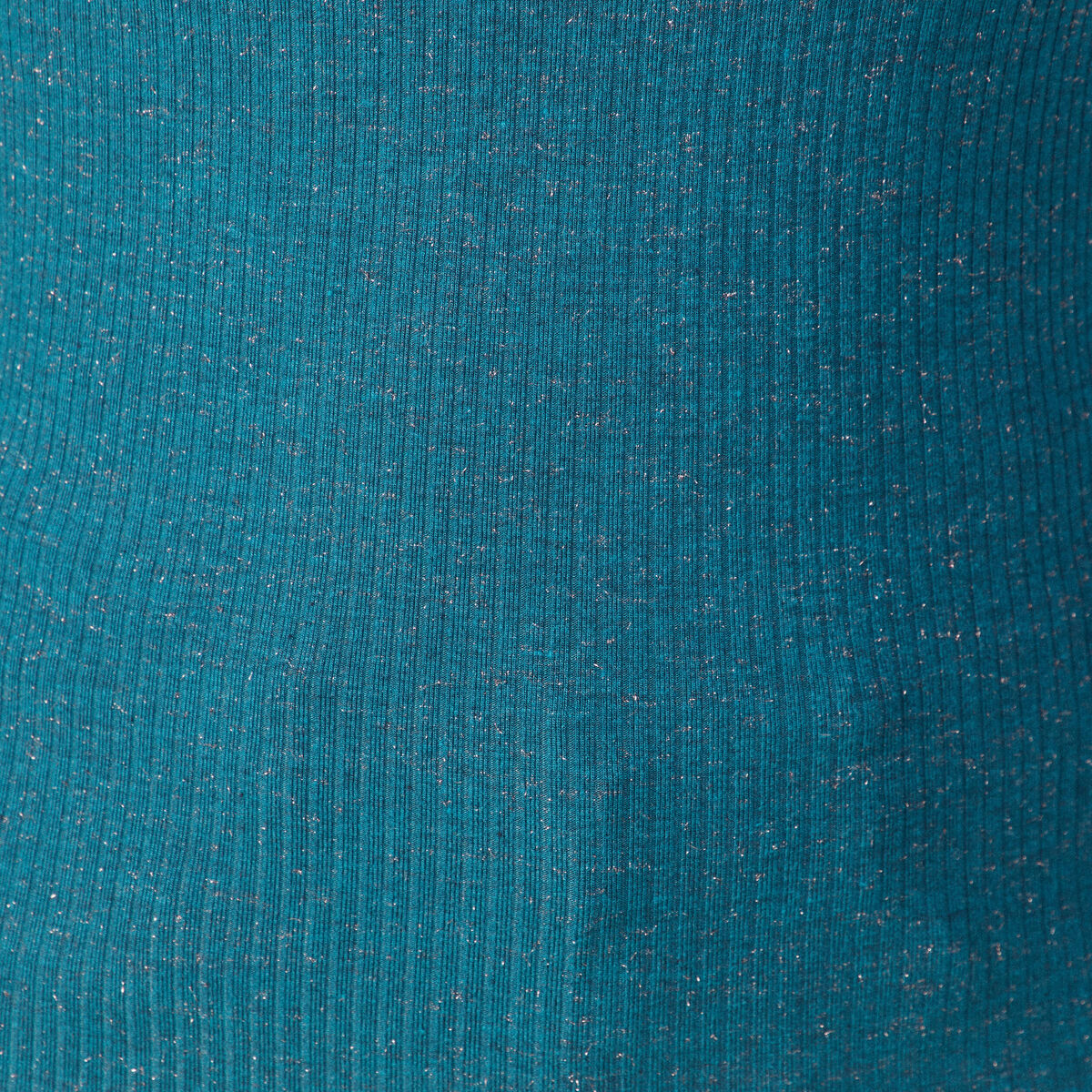 T-shirt manches longues brillant bleu canard femme