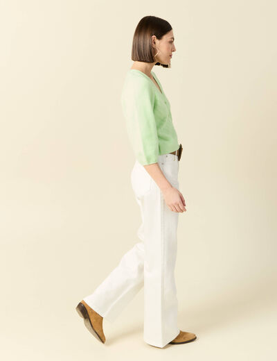 Gilet manches 3/4 vert clair femme