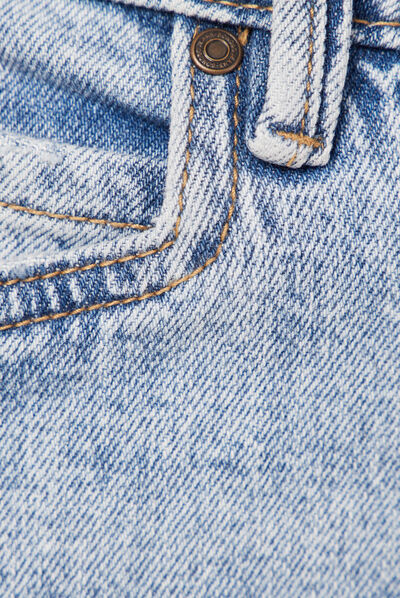 Jeans jambe large denim snow bleu femme