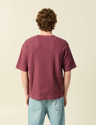 T-shirt ample en coton manches courtes vieux rose homme