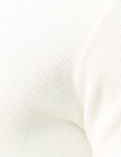 Pull fin col rond manches longues ecru homme