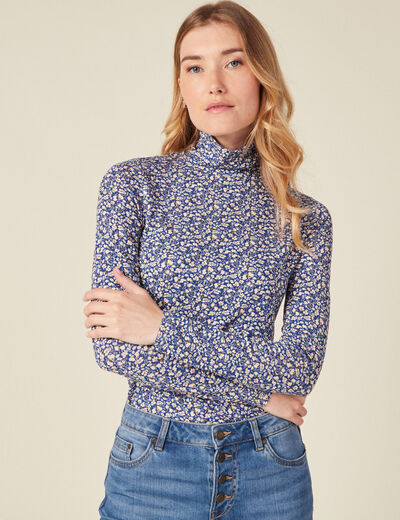 T-shirt manches longues bleu femme