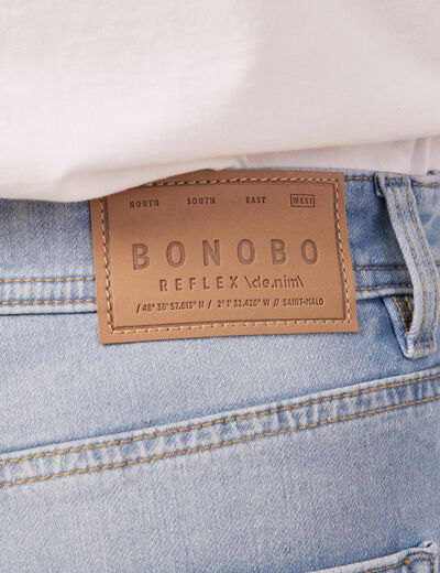 Bermuda confort ultra stretch denim bleach homme