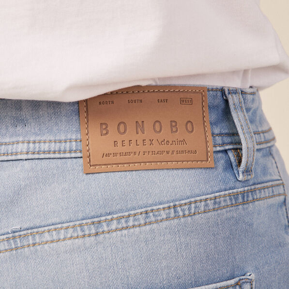 Bermuda confort ultra stretch denim bleach homme