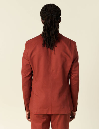 Veste blazer cintré marron cognac homme