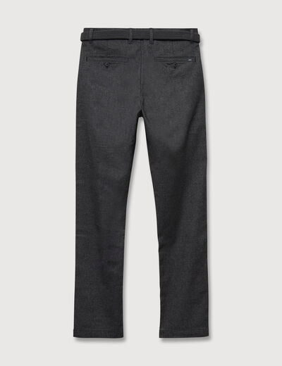 Pantalon chino avec ceinture gris fonc&eacute; homme
