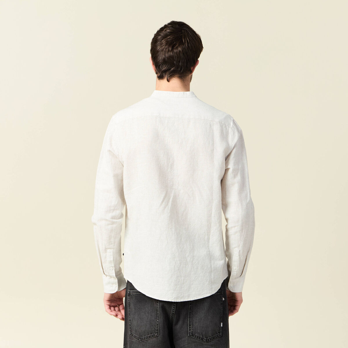 Chemise manches longues gris homme