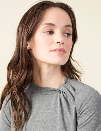 T-shirt manches longues gris femme