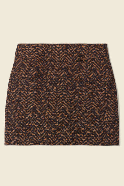 Jupe moulante camel femme