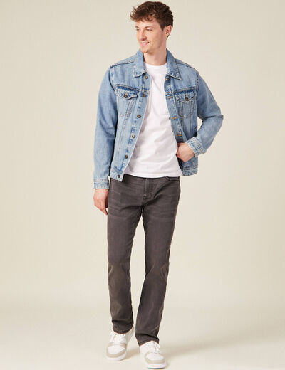 Jeans straight ultra stretch denim gris homme