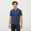Polo manches coude bleu fonc&eacute; homme