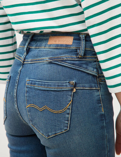 Jeans regular 7/8&egrave;me denim stone femme