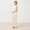 T-shirt en coton sans manches creme femme