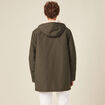 Parka droite à capuche vert kaki homme