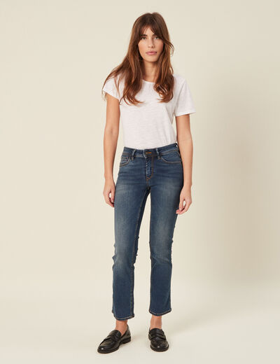 Jeans regular 7/8ème denim stone femme