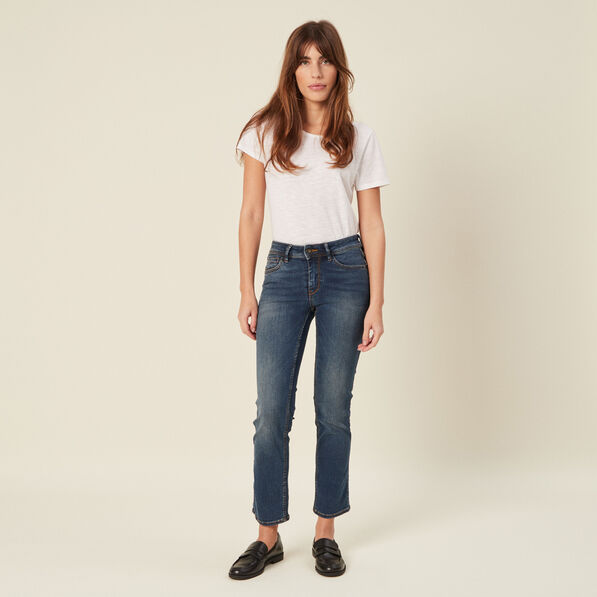 Jeans regular 7/8ème denim stone femme