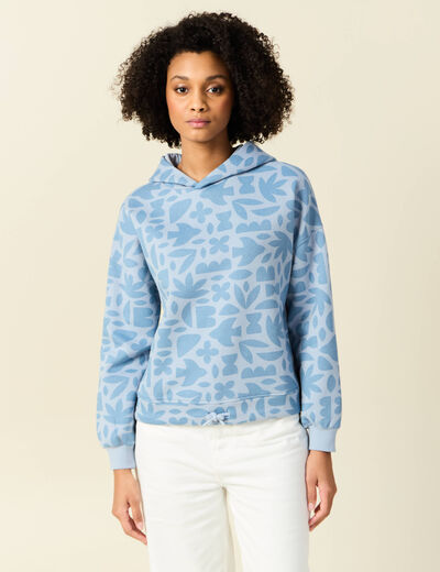 Sweat à capuche bleu ciel femme