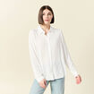 Chemise manches longues fluide blanc femme