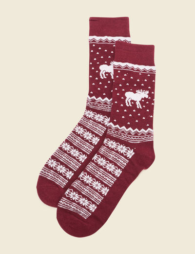 Chaussettes avec boîte prune homme