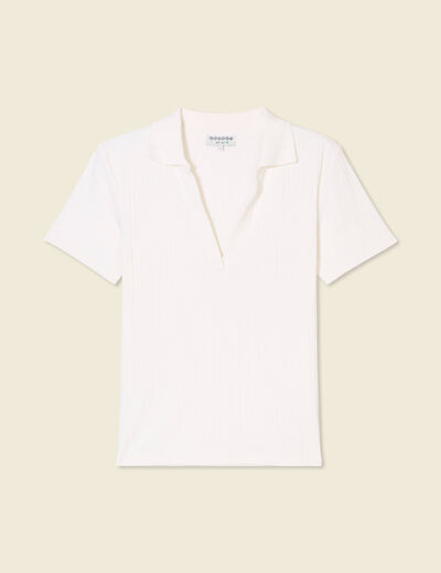 Polo manches courtes ecru femme