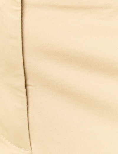 Pantalon taille haute fluide marron clair femme