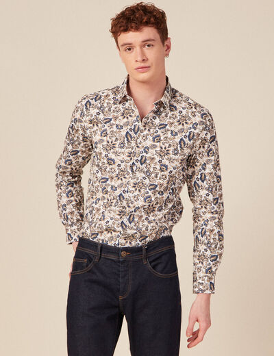 Chemise à manches longues blanc homme