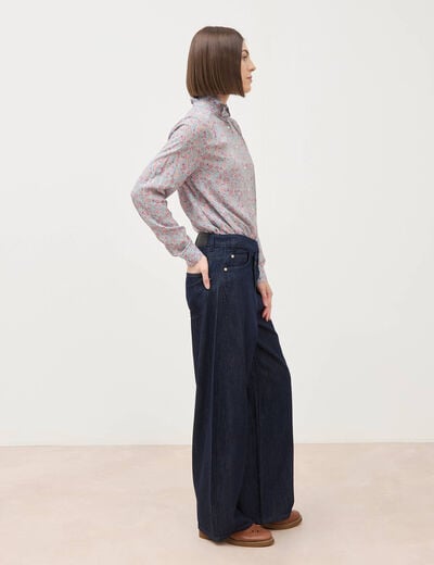 Jeans slouchy ceinture taille standard denim brut rinse femme