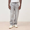 Jeans large longueur 34 en coton denim snow gris homme