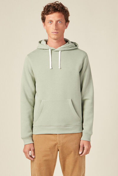 Sweat manches longues vert olive homme