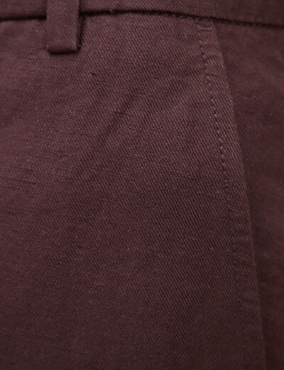 Chino coupe droite longueur 32 marron fonc&eacute; homme