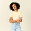 T-shirt manches courtes jaune pastel femme