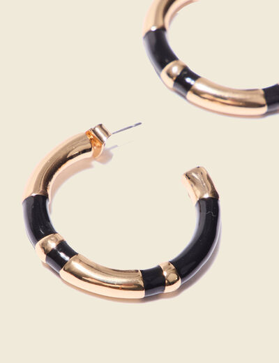 Boucles d'oreilles créoles noir femme