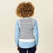 Pull sans manches col en V ecru femme