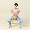 Polo cintré manches courtes en coton vert clair homme