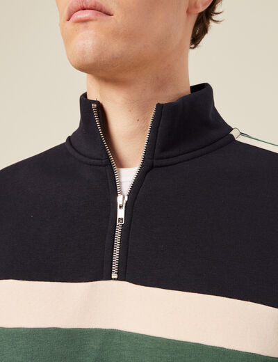 Sweat manches longues bleu marine homme