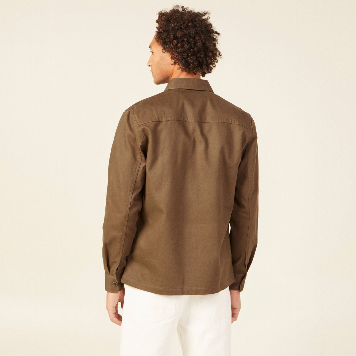 Surchemise manches longues taupe homme