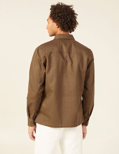 Surchemise manches longues taupe homme